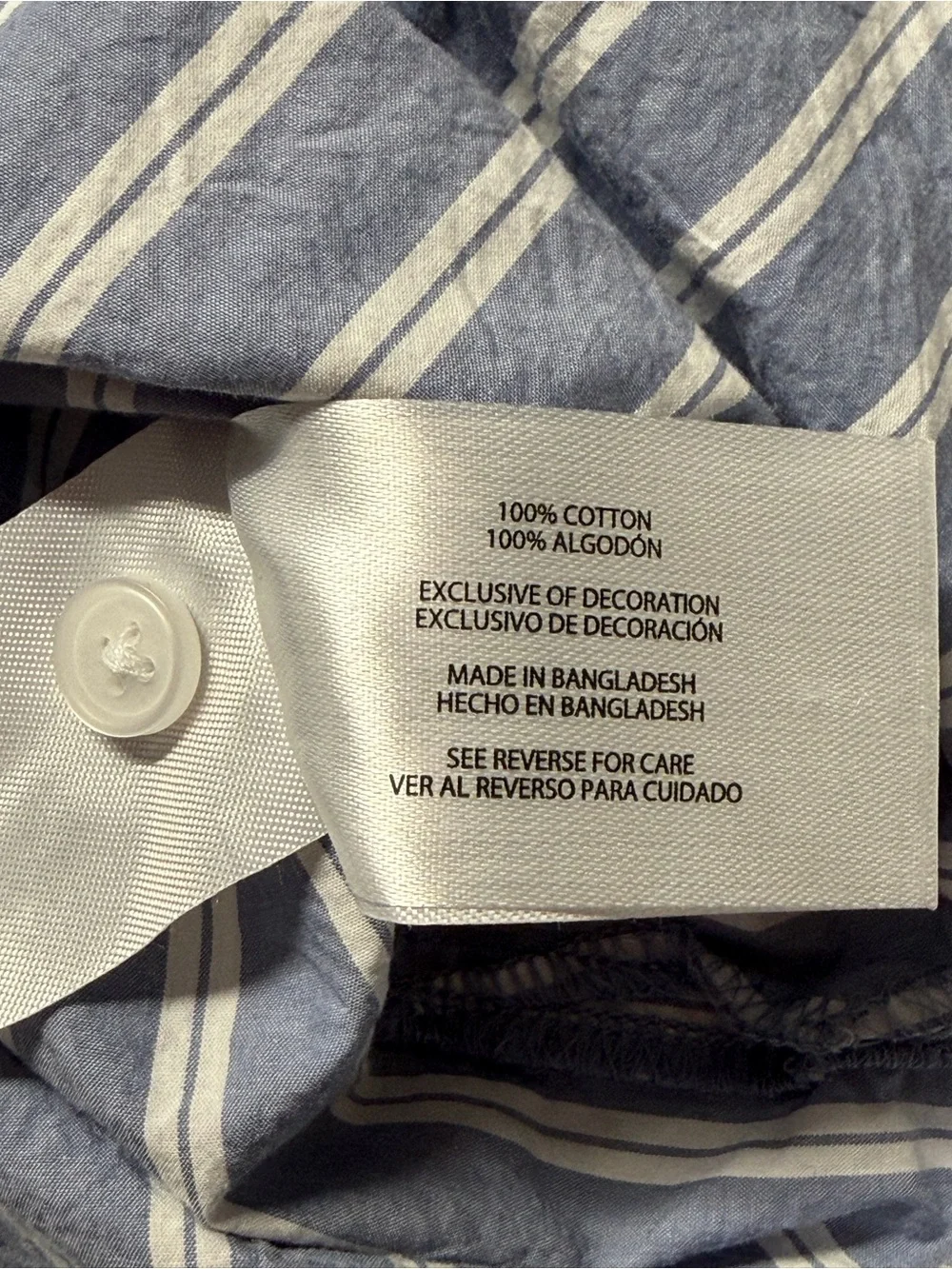 Banana Republic‎ Blue and White Vertical Stripe Casual Button-Down Shirt